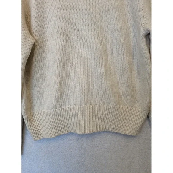 Philosophy Republic Clothing Women's Size L Cream Ribbed Crewneck Sweater NWT - Picture 4 of 10